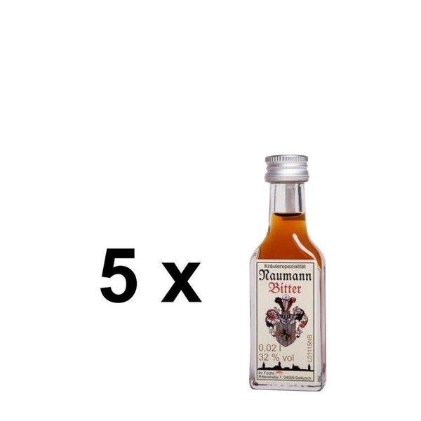 Set mit 5 Flaschen Naumann-Bitter 0,02 l